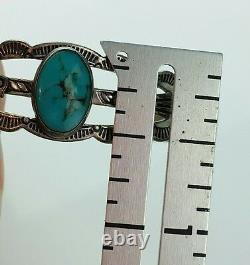 Vintage Fred Harvey Era Sterling Silver & Turquoise Bracelet