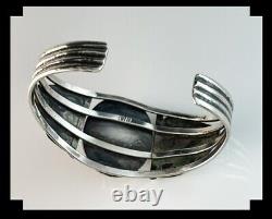 Vintage Fred Harvey Era Sterling and Agate Bracelet