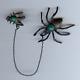 Vintage Fred Harvey Indian Silver & Turquoise Color Spider & Fly Pin Brooch