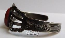 Vintage Fred Harvey Navajo Indian Silver Agate & Applied Arrows Cuff Bracelet