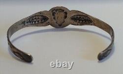 Vintage Fred Harvey Navajo Indian Silver Arrowhead Tiny Wrist Cuff Bracelet