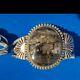 Vintage Fred Harvey Sterling Silver Large Picture Agate Cuff Bracelet 68.9 Grams