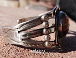 Vintage Fred Harvey Sterling Silver Large Sardonyx Agate Cuff Bracelet 37.7 Gram