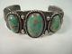 Vintage Fred Harvey Sterling Silver Turquoise Cuff Bracelet 1930's Size 6.5