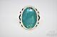 Vintage Fred Harvey Era Stamped Sterling Silver Turquoise Solid Mens Ring 17231