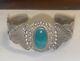 Vintage Fred Harvey Era Sterling Silver Arrow Turquoise Bracelet Jewelry