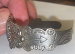 Vintage Fred Harvey era Sterling Silver Arrow Turquoise BRACELET jewelry