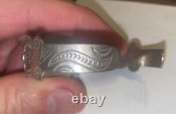 Vintage Fred Harvey era Sterling Silver Arrow Turquoise BRACELET jewelry