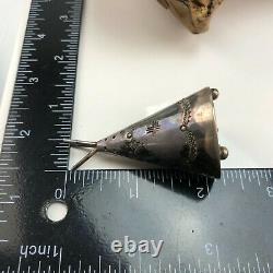 Vintage Fred Harvey era sterling silver Native American Teepee salt and pepper s