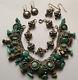 Vintage Fred Harvey Pieces Sterling Silver Turquoise Thunderbird Charm Bracelet