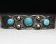 Vintage Harvey Era Navajo Native American Sterling Silver Turquoise Bracelet