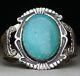 Vintage Harvey Era Navajo Native American Sterling Silver Turquoise Bracelet