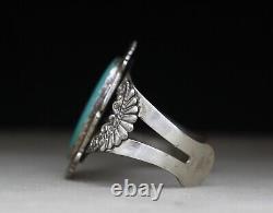 Vintage Harvey Era Navajo Native American Sterling Silver Turquoise Bracelet