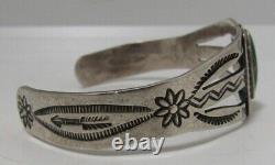 Vintage Native American FRED HARVEY Turquoise Cuff Sterling Silver bracelet