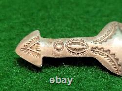 Vintage Native American Navajo Fred Harvey Era Silver Stamp Arrow Pin Brooch