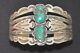 Vintage Native American Silver And Turquoise Cuff Fred Harvey 1930s 1950s Navajo