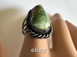 Vintage Navajo Fred Harvey Era Matrix Turquoise Sterling Ring