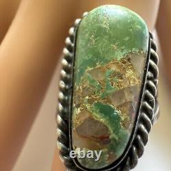 Vintage Navajo Fred Harvey Era Matrix Turquoise Sterling Ring