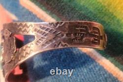 Vintage Navajo Fred Harvey Era Thunderbirds Turquoise Sterling Silver Cuff