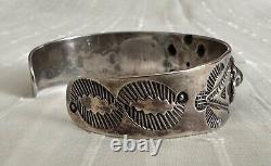 Vintage Navajo Fred Harvey Era Turquoise Silver Cuff Bracelet