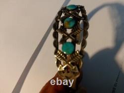 Vintage Navajo Fred Harvey Turquoise Sterling Silver Bracelet Arrowhead