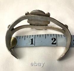 Vintage Navajo Fred Harvey era Petrified Wood Sterling Silver cuff bracelet