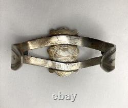 Vintage Navajo Fred Harvey era Petrified Wood Sterling Silver cuff bracelet