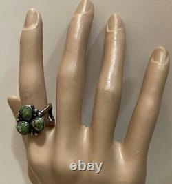 Vintage Navajo Old Pawn Damale Turquoise Ring Fred Harvey Era Sterling Silver 6