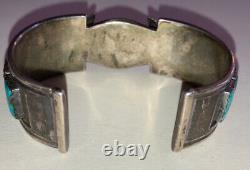 Vintage Navajo Old Pawn Sterling Silver Watch Bracelet Turquoise Fred harvey era
