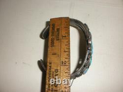 Vintage Navajo Old Pawn Sterling Silver turquoise bracelet Fred Harvey era