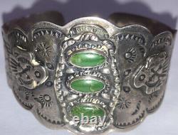 Vintage Navajo Old Pawn Thunderbird sterling silver Fred Harvey Era Bracelet
