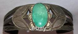 Vintage Navajo Old Pawn sterling silver Turquoise Fred Harvey Era Bracelet