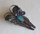 Vintage Navajo Turquoise Butterfly Fred Harvey Era Sterling Silver Brooch Pin