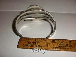 Vintage Navajo old pawn Sterling Silver jasper bracelet Fred Harvey era