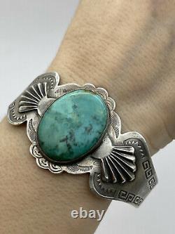 Vintage OLD Fred Harvey sterling silver thunderbird turquoise Bracelet