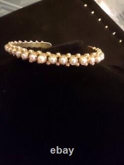 Vintage Old Fred Harvey Era Sterling Silver And Pearl Bead Bracelet Beautiful