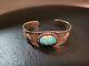 Vintage Old Pawn Navajo Fred Harvey Era Sterling Silver Turquoise Cuff Bracelet