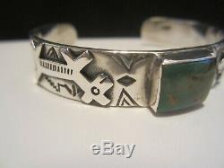 Vintage Pawn Navajo Sterling Silver Royston Turquoise Cuff Bracelet Fred Harvey