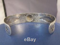 Vintage Rare Fred Harvey Era Navajo Sterling Silver Whirling Logs Cuff Bracelet