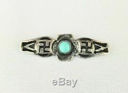 Vintage Rolling Log Pin Sterling Silver and Turquoise Fred Harvey Era