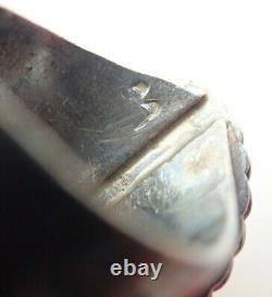 Vintage Signed Navajo Fred Harvey Era Old Pawn Turquoise Sterling Ring Sz 10.25