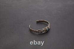 Vintage Silver Fred Harvey Era Rattlesnake Cuff Bracelet 2 1/16 Inner 13g