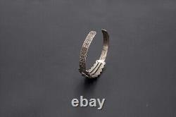 Vintage Silver Fred Harvey Era Rattlesnake Cuff Bracelet 2 1/16 Inner 13g