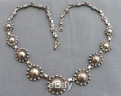 Vintage Silver Fred Harvey Era Satelite or Beaded Domes Necklace
