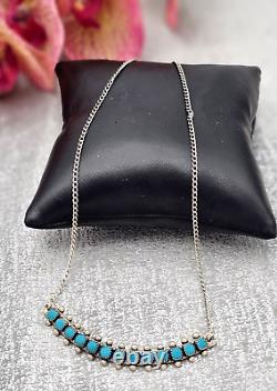 Vintage Snake Eye Fred Harvey Sterling Silver Turquoise Necklace