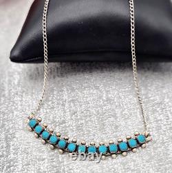 Vintage Snake Eye Fred Harvey Sterling Silver Turquoise Necklace