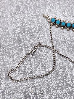 Vintage Snake Eye Fred Harvey Sterling Silver Turquoise Necklace