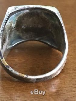 Vintage Sterling Silver 925 Thunderbird Fred Harvey Ring Size 10 8 Grams Mens