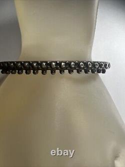 Vintage Sterling Silver Fred Harvey Era Ball Trade Bead Beaded Cuff Bracelet