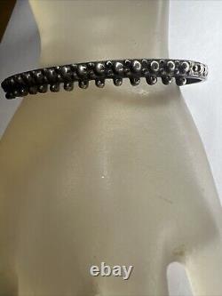 Vintage Sterling Silver Fred Harvey Era Ball Trade Bead Beaded Cuff Bracelet